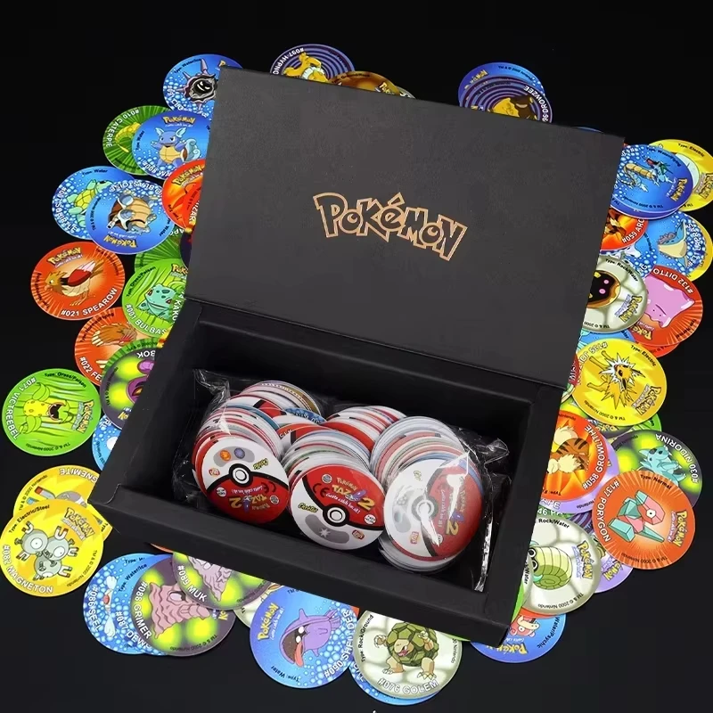 Pokemones 1-3st Edition Tazos Album Card Book Box Plastic Pogs Round Stroke Pikachu Trainer ASH Collection Cheetos Chipitaps