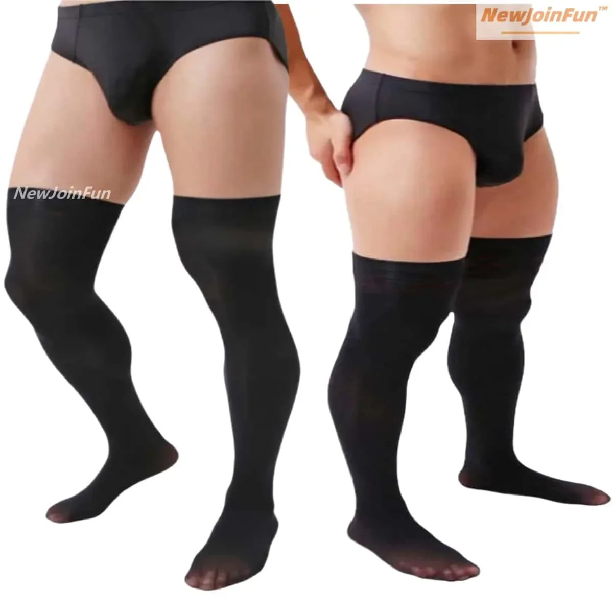 Men Plus Size Over Knee Socks Man Black White Stockings