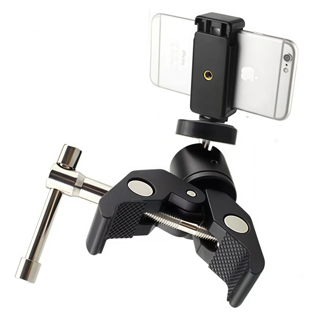 

One Piece of 1/4 Threaded Locking Clamp Cnc Metal Strong Fixture, Equipped with 360-Degree Rotation ° Micro Ball Head Quick-Release Clamp Bracket