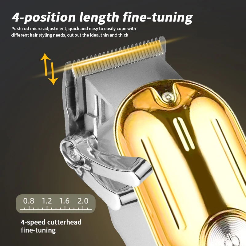 ماكينة قص الشعر الكهربائية من WAIKIL للرجال ماكينة قص الشعر المهنية ماكينة تهذيب الشعر بدون أسلاك قابلة للشحن حلاق قابل للتعديل