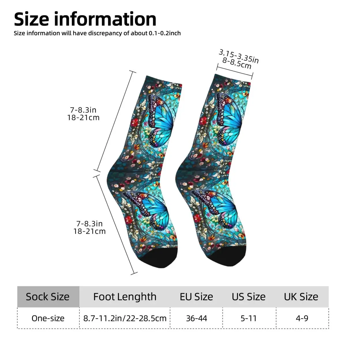 Butterfly Sock Printed Man Polyester