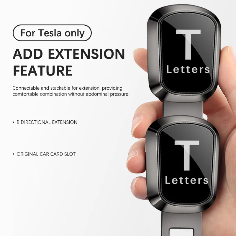 Car Seat Belt Clip Extender For Tesla Model 3 highland Model Y Model S Model X Safety Seatbelt Lock Buckle Extender Accessories
