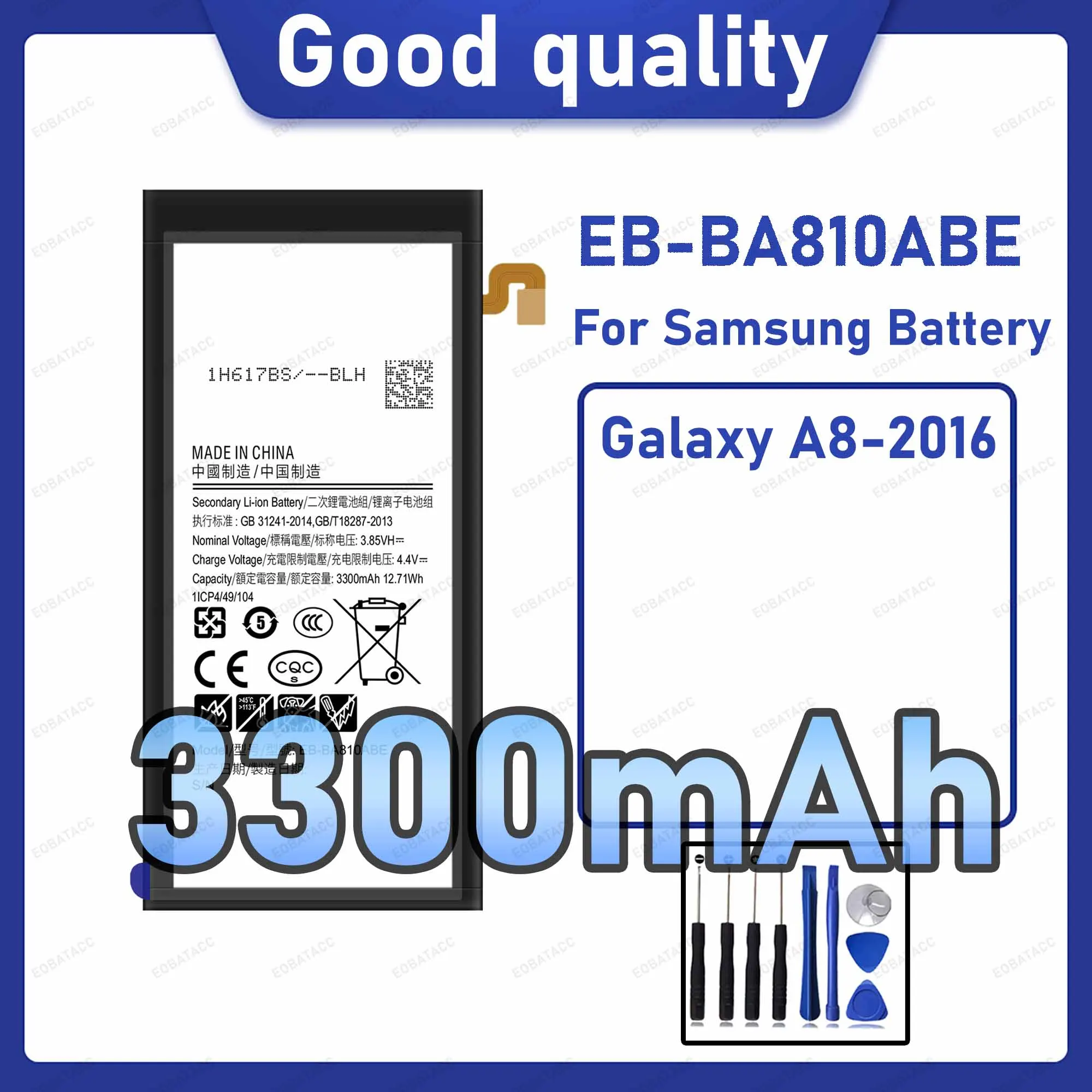 

3300mAh EB-BA810ABE Replacement Battery for Samsung Galaxy A8-2016 with Repair Tools Kit