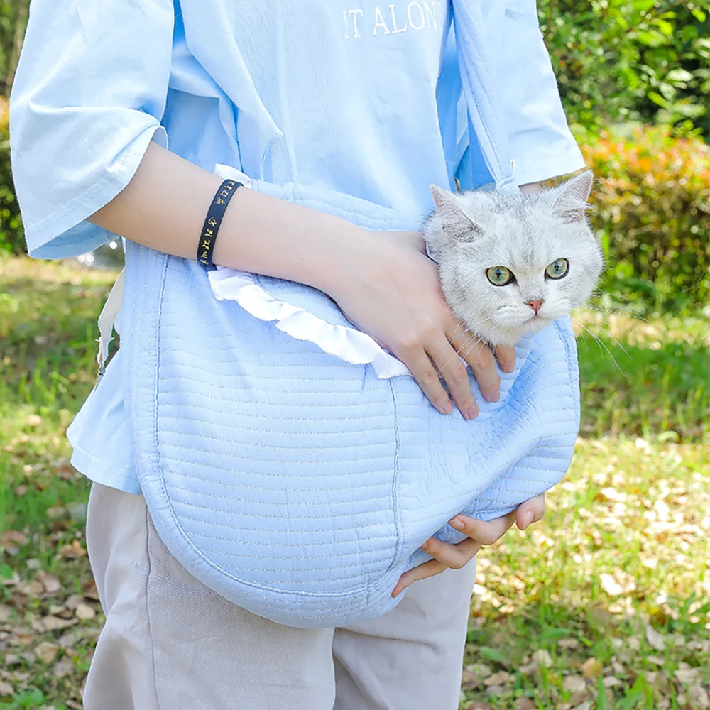 Soft-sided Portable Travelling Pet Bag Cotton 11cm Wide Shoulder Strap Pet Backpack Cat Travel Bag Small Animal Carrier Cat Bag