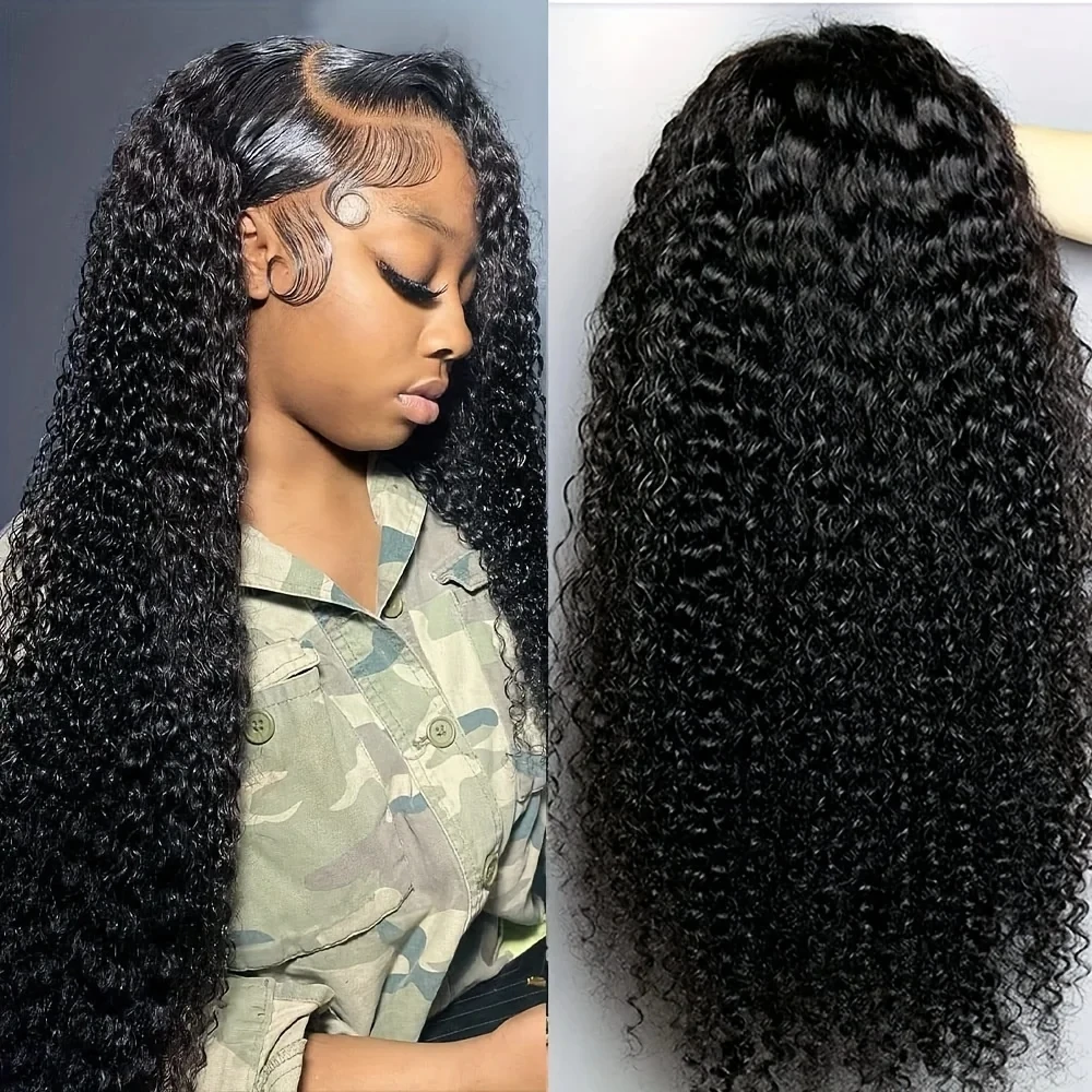 30 38 Inch 200 Density 13x6 Transparent Deep Wave Lace Frontal Wig Human Hair Water Curly 13x4 Lace Front Wigs For Black Women