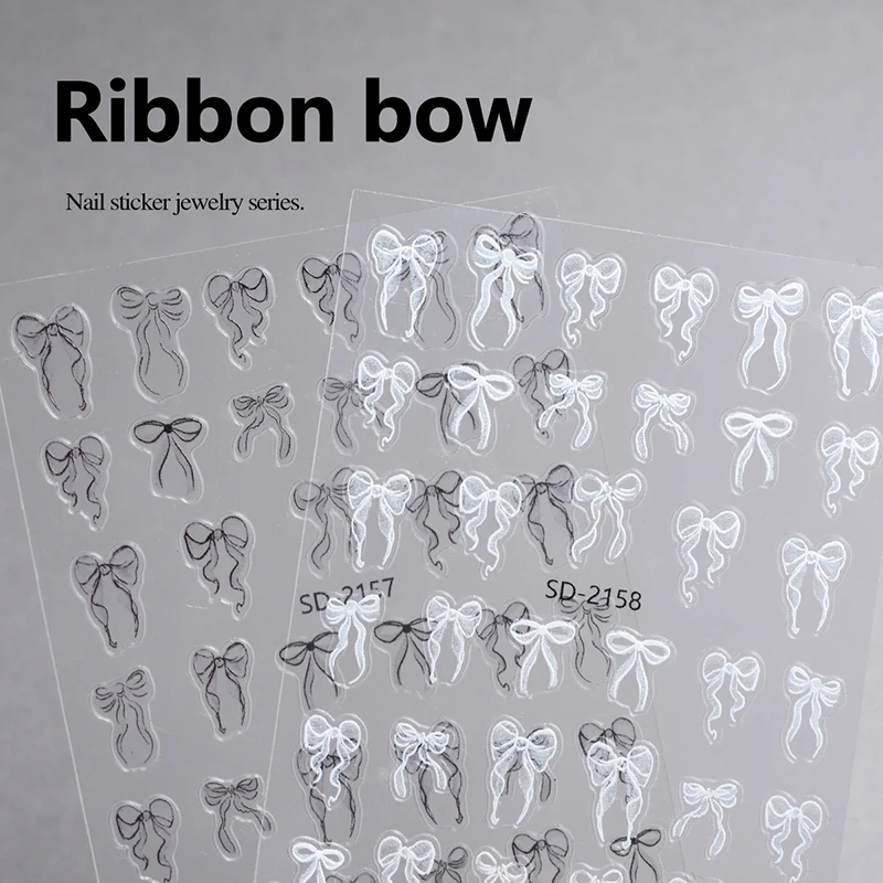 

Lovely Ribbon Bow Nail Art Stickers 3D Self-Adhesive Nail Decoration Decals Nail Art Enthusiasts Manicurist