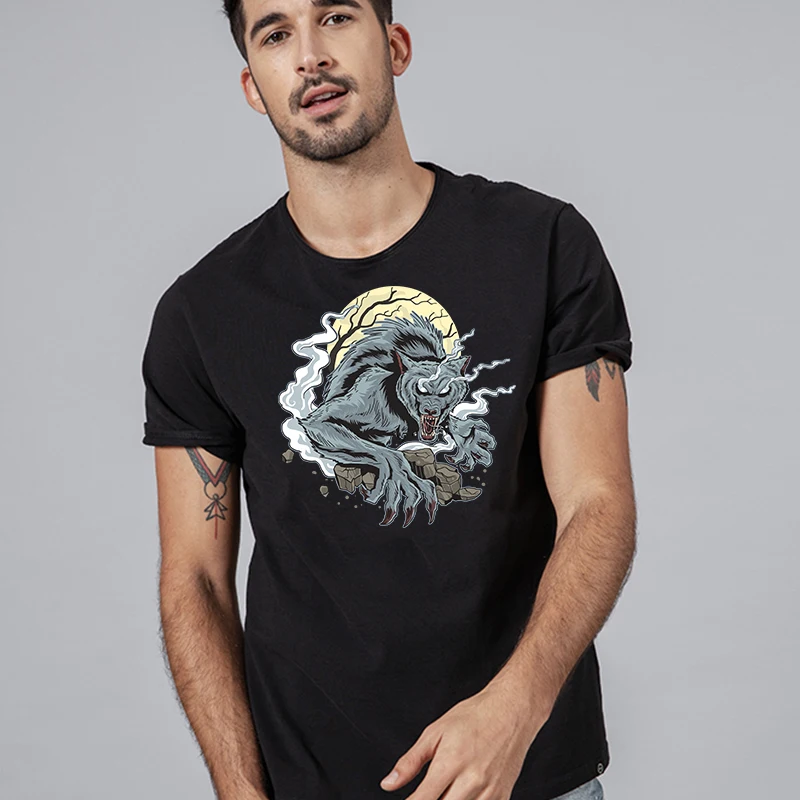 Werewolf Design Patches Heat Transfers For Clothes Cool T-shirt Design Iron on Transfers on Clothing Washable DTF Vinyl Stickers