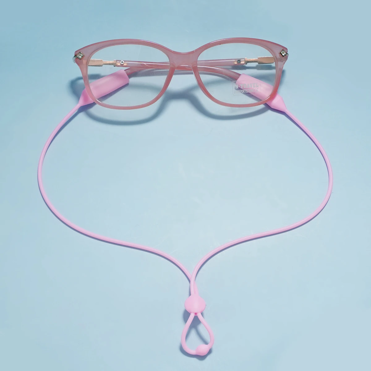 Elastic Silicone Eyeglasses Color Tape Adjustable Letter Button Sports Anti-Slip String Glasses Straps Neck Rope Wider Ends