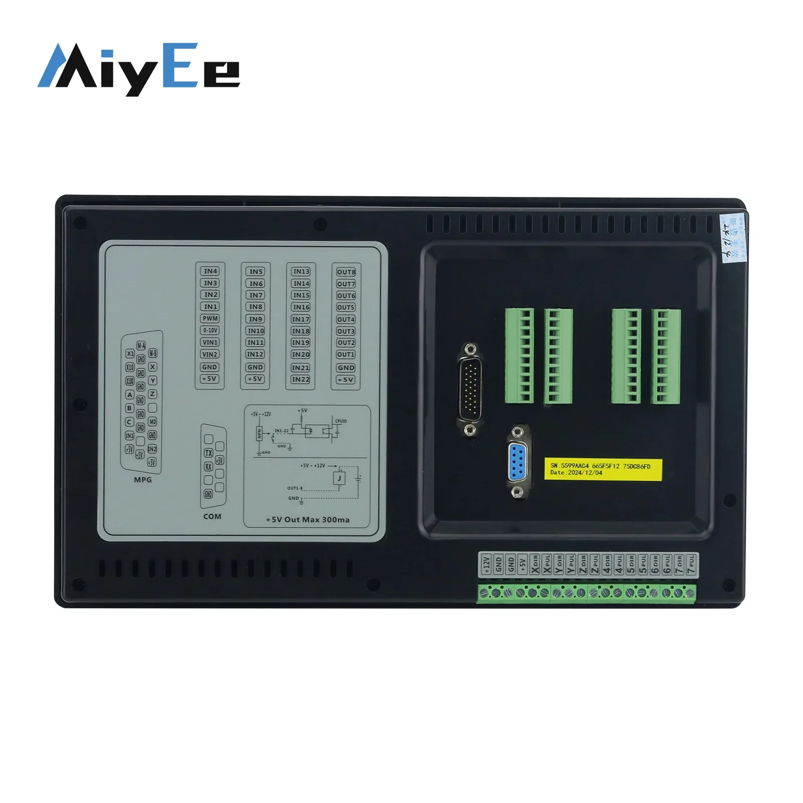 SMC5-5-N-N Controlador offline CNC de 5 eixos de alto desempenho CPU de 32 bits RTCP Controlador de movimento CNC com LCD de 7 polegadas
