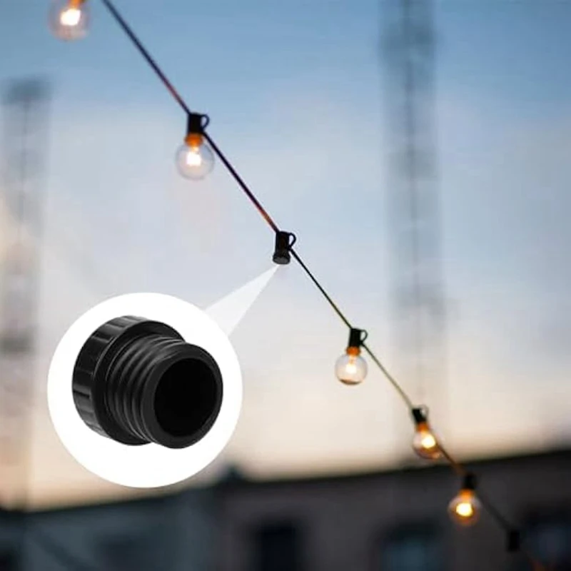 Tapones de seguridad para enchufe de luz de A74E-16Pcs, tapas de extremo de cubierta de enchufe de bombilla E26, tapas protectoras para enchufe de luz para luces de cadena