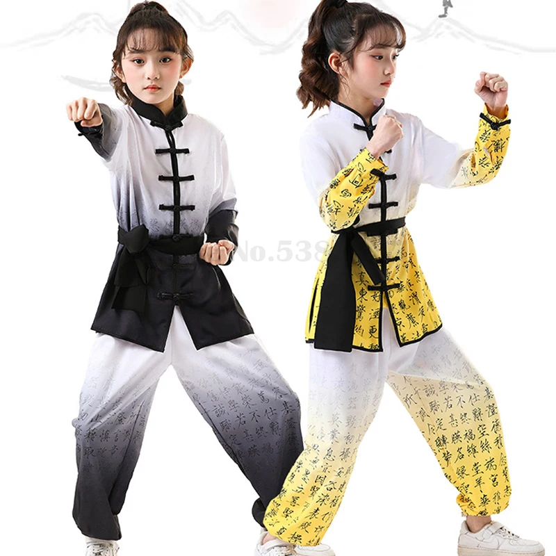 Traditional Chinese Kung Fu Uniform Martial Arts Suit Children Tai Chi Wushu Clothes Adult Kid Vintage Wing Chun Shaolin Costume