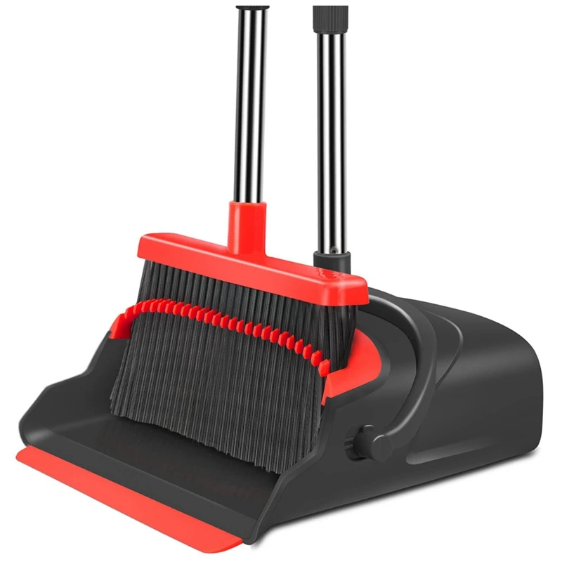 

Broom And Dustpan Set Self-Cleaning With Dustpan Teeth Indoor&Outdoor Sweeping For Pets Home Garbage Dust Durable Easy Install