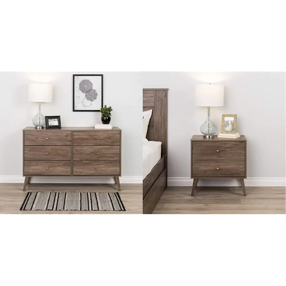 

Milo 6-Drawer Dresser, Drifted Gray & Milo 2-Drawer Nightstand, Drifted Gray