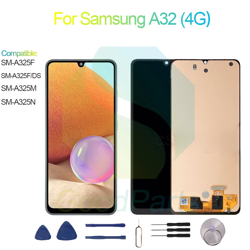 

ЖК-дисплей для Samsung A32 4G, экран 6,4 дюйма SM-A325F/DS/N/M A32 4G, сменный сенсорный дигитайзер в сборе