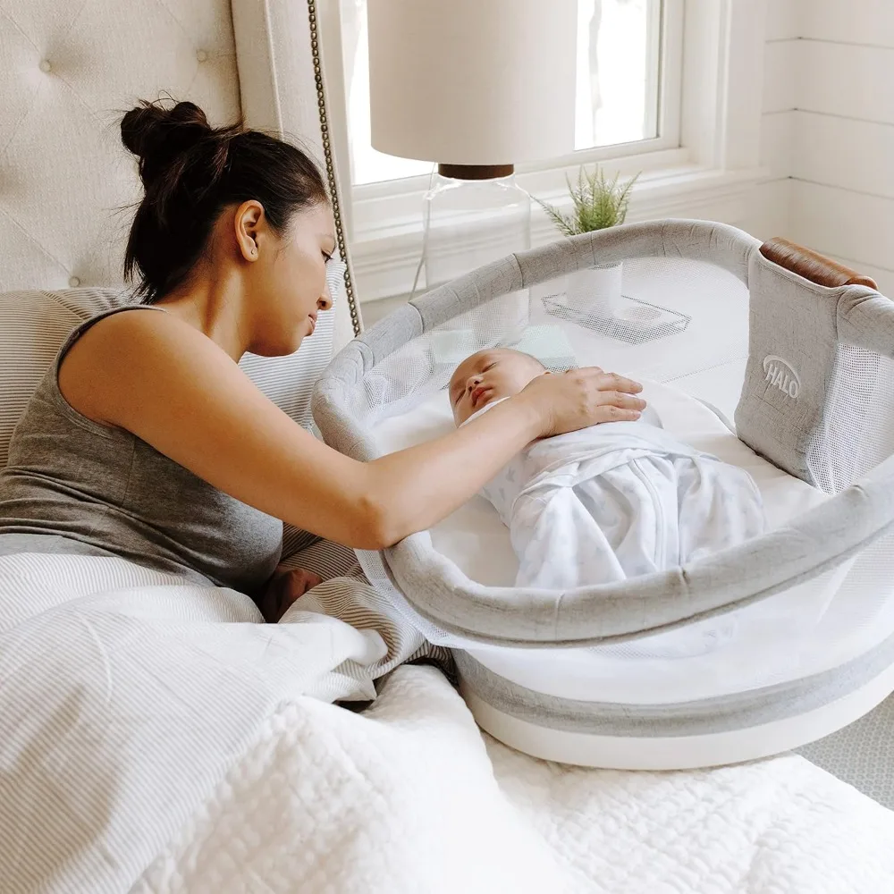 BassiNest 3.0 tidur putar, Bassinet bayi, abu-abu