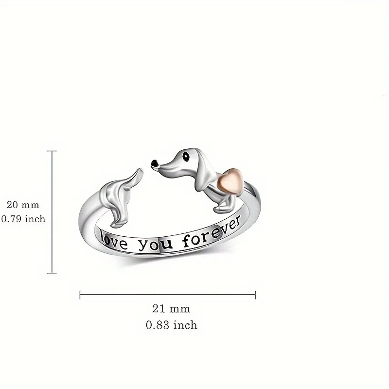 Nuovo anello regalo per ragazza affascinante con lettera aperta alla moda