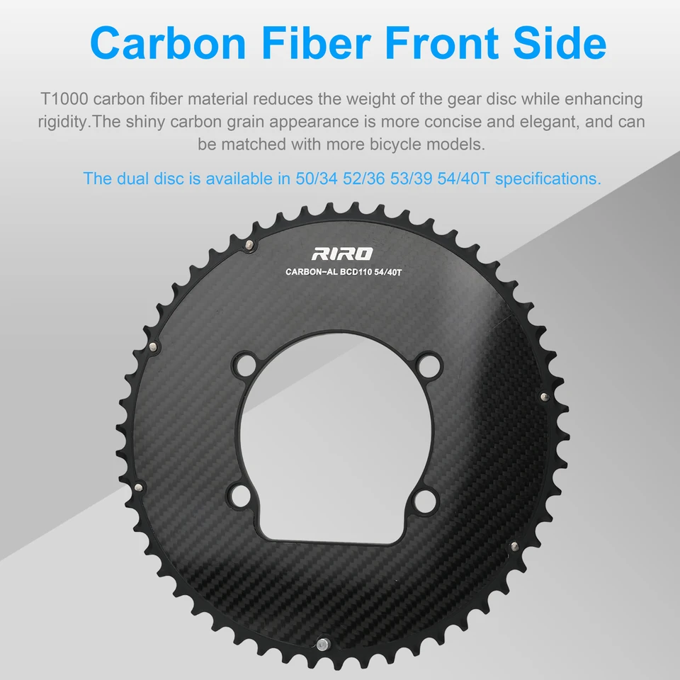 Riro Carbon Fiber 110Bcd Bicycle Crankset for Shimano Road Bike
