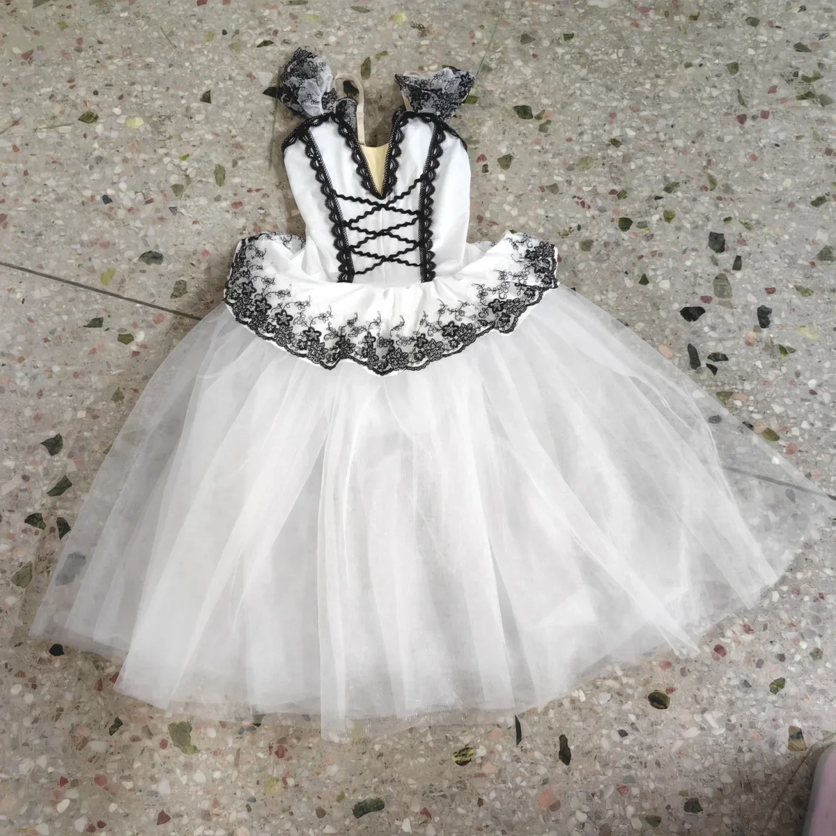 Children Professional Ballet Skirt For Girls Women White Black Swan Dance Costumes Performance Clown Tulle Long Ballet Dress