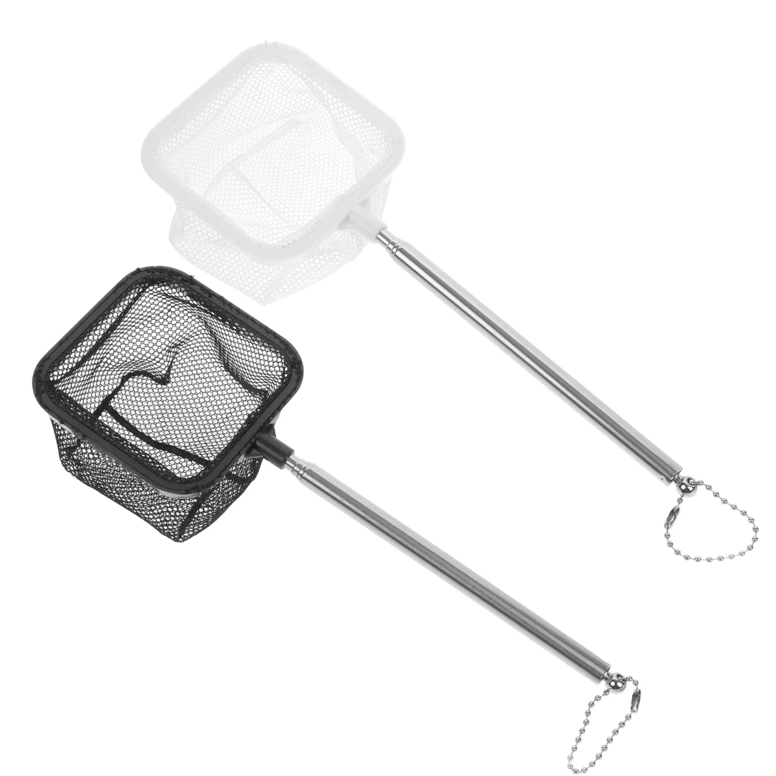 

2Pcs Fish Net Extendable Telescopic Pond Dipping Net for Kayak Fishing Saltwater Turtle Tank Long Handle Tool Portable