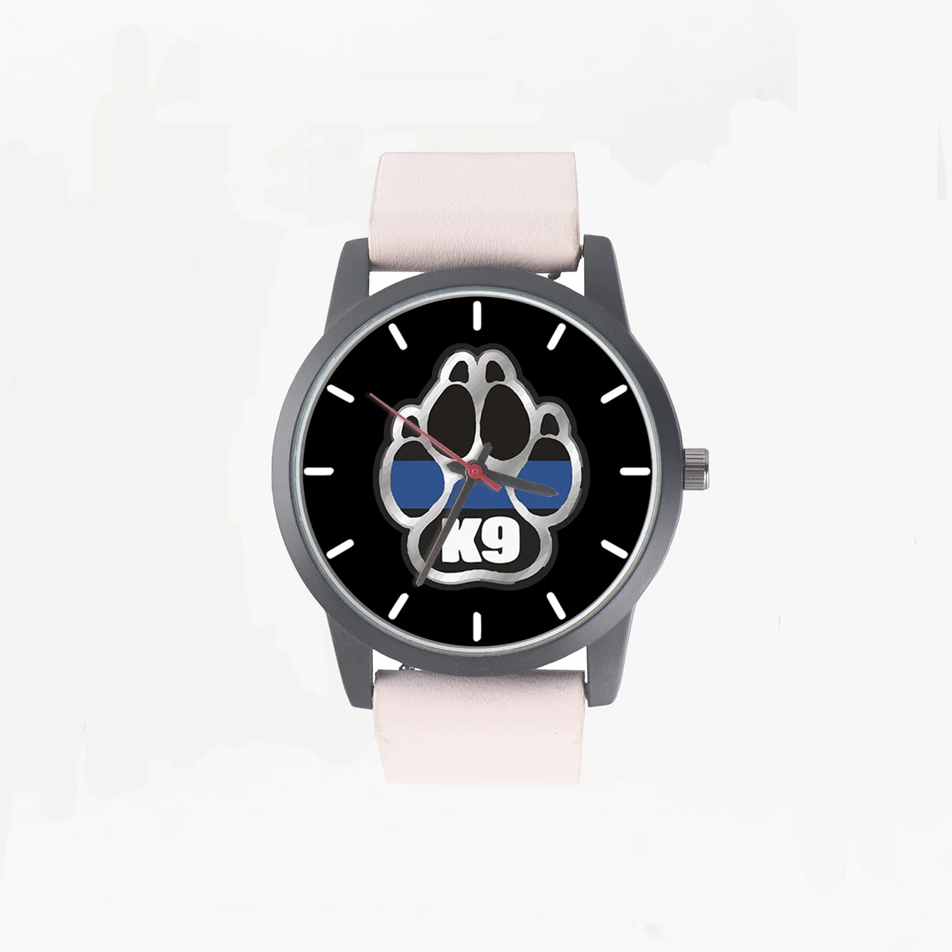 

New Customize Police Dogs Footprints Design Quartz Wrist Watch Women's 3Hands K9 Gifts Souvenir Festival