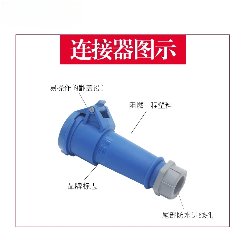 Conector de soquete industrial monofásico TYP510 TYP522 original alemão