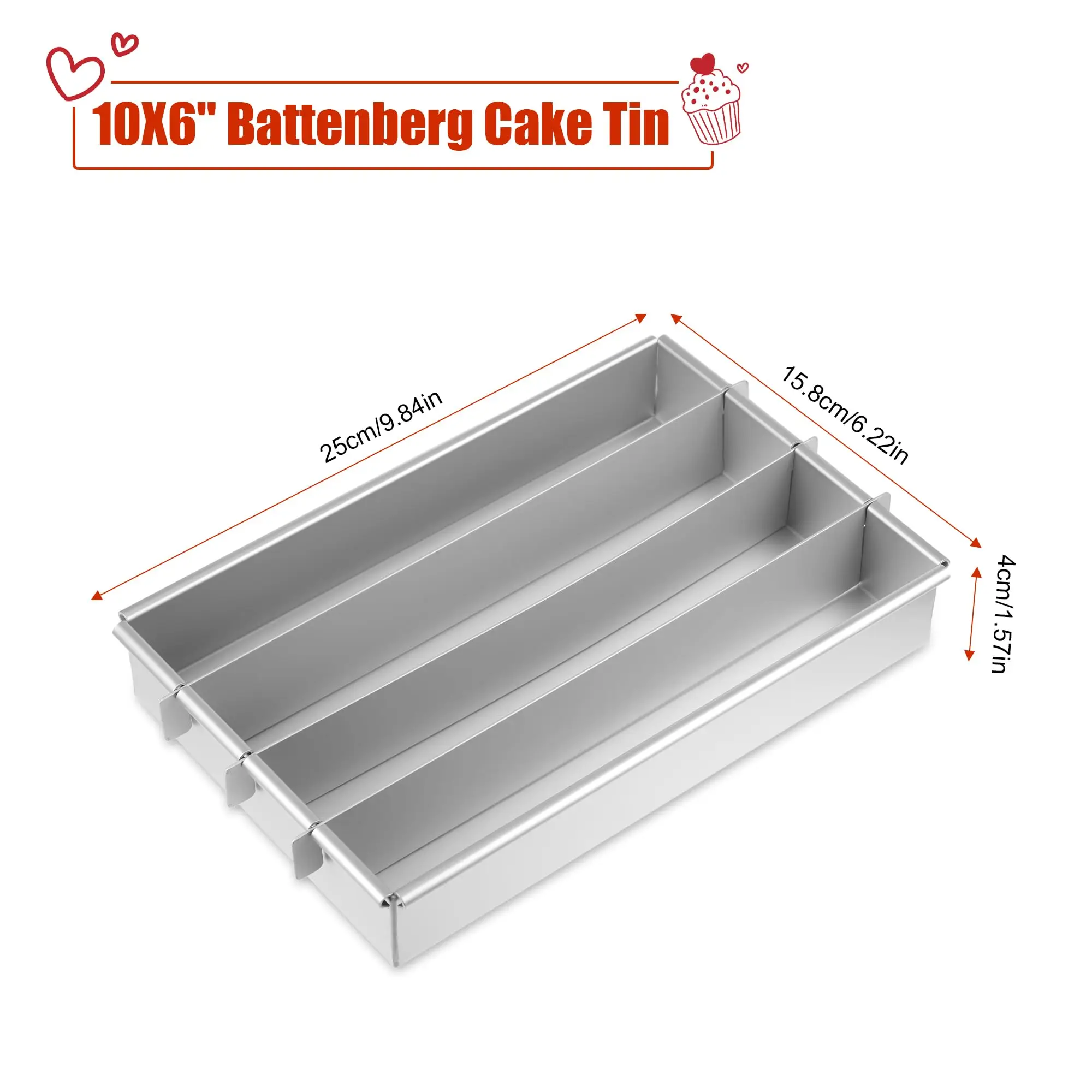 

Easy-to-Clean Cake Pans For Baking Cakes Mold Different Recipes Wide Usage Battenberg Cakes Mold 10X6 Cake Mold