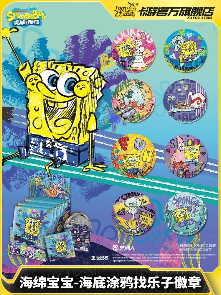 KAYOU SpongeBob SquarePants Badge Spilla Spille Rara figura di cartone animato Anime Zaino Regali per hobby Giocattoli Scatola per spille