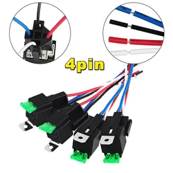 12V 4pin 30A Waterproof Fuse Relay Switch Harness Set DC SPST Automotive Auto Relay With Relay Socket Relays Kit 4PCS