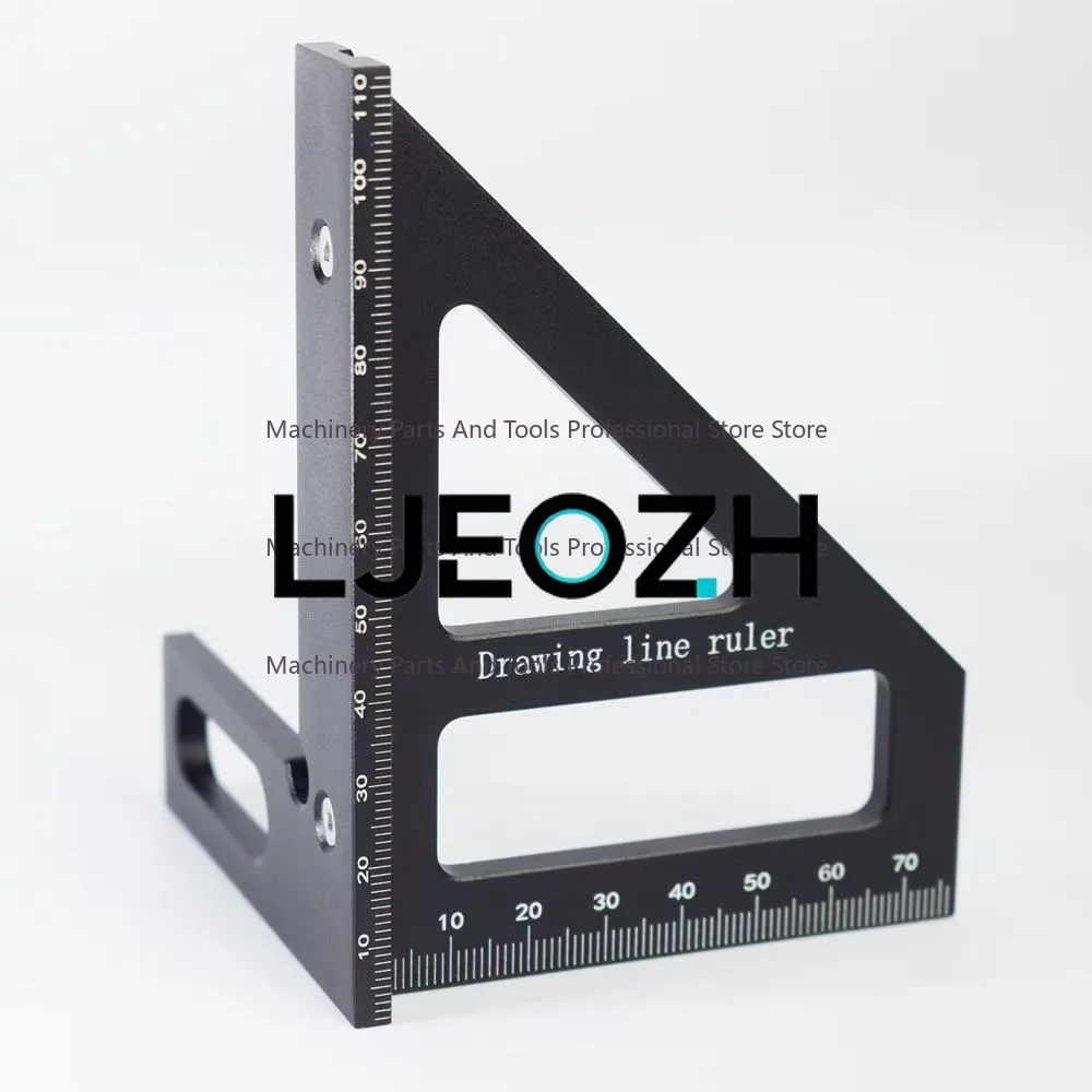 Aluminum Alloy Scribing Ruler Multifunctional 45-degree Oblique Angle 90-degree Ruler Square Ruler Woodworking