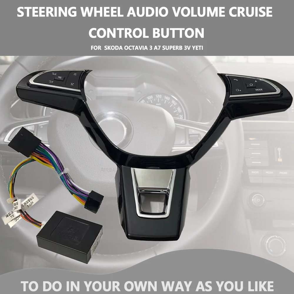 

Multifunction Steering Wheel Control Button Switch Volume Phone Audio Switch for Skoda Superb Yeti Rapid Octavia Car Accessories
