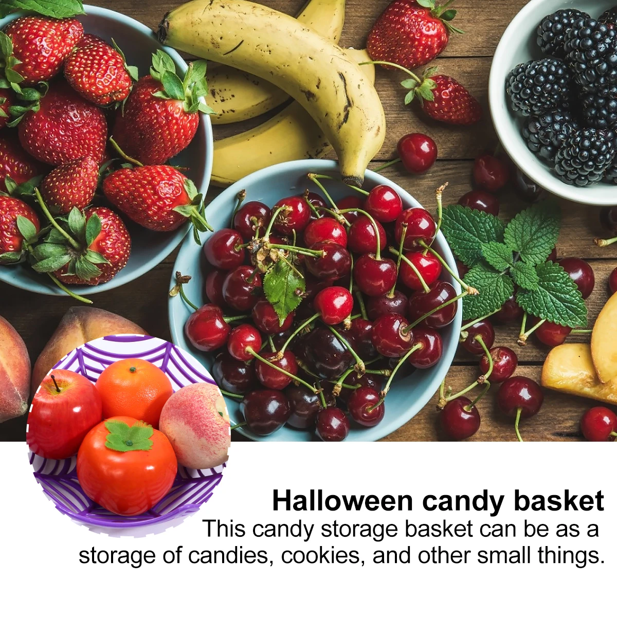 

10pcs Halloween Candy Basket Spider Web Decor Plastic Storage Container For Halloween Party Supplies Cookie Fruit Storage Case
