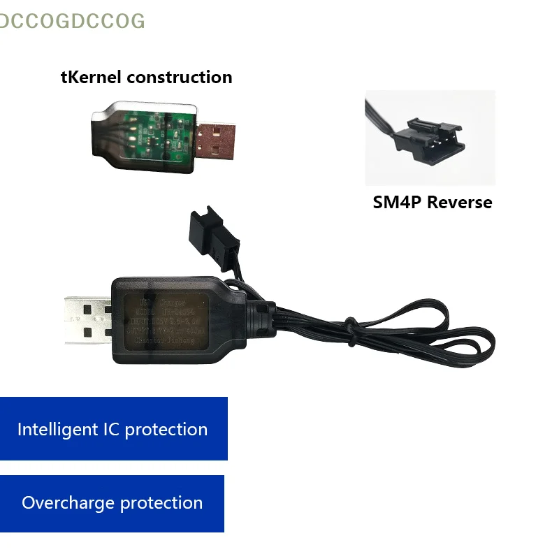

Electric Toy Car E561 Excavator Charger USB Cable High Quality 7.4V 3.7V X2 SM4P Li-ion Battery Reverse Charging Adapter