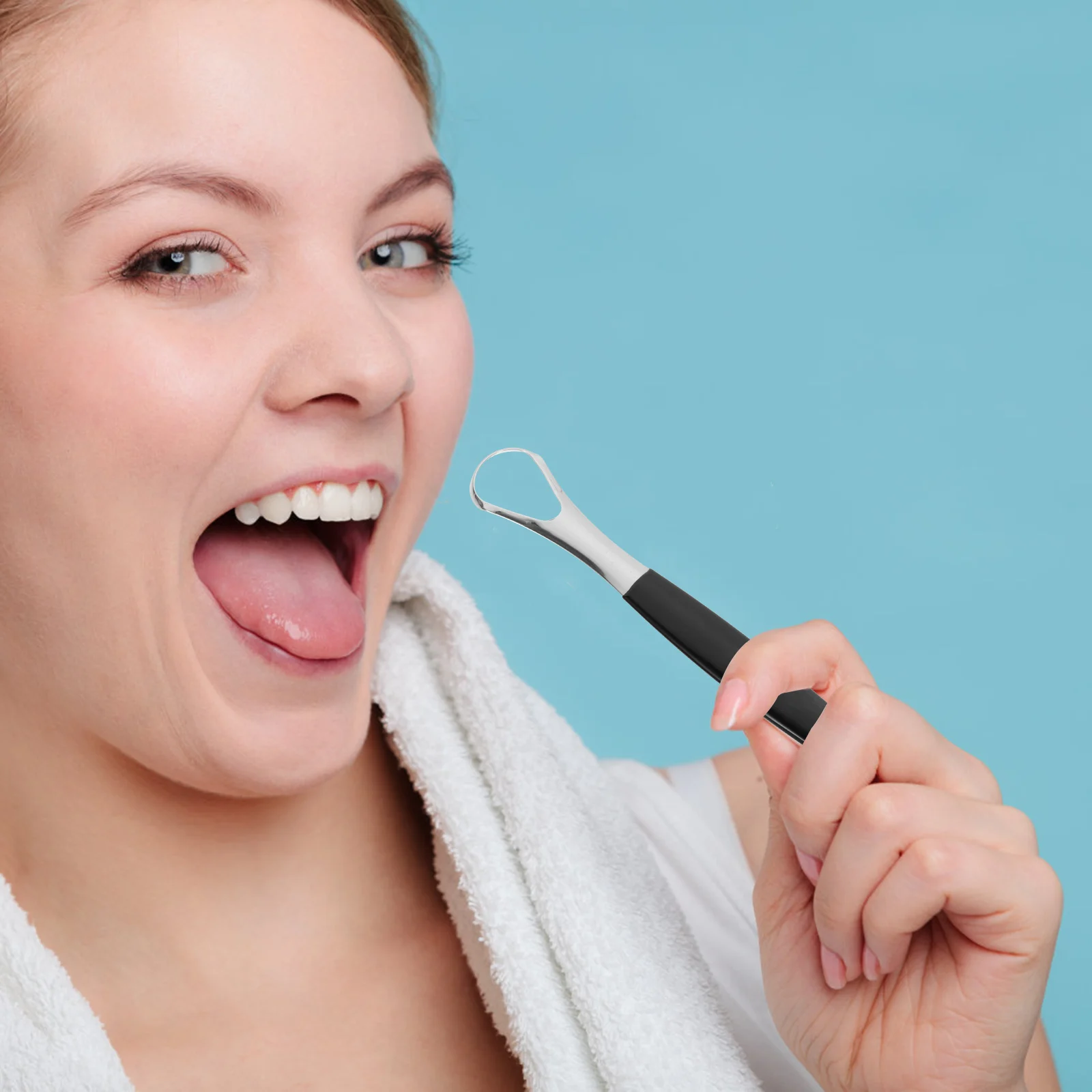 1 مجموعة اللسان مكشطة الفولاذ المقاوم للصدأ اللسان الأنظف المحمولة طويلة الأمد أداة العناية بالفم للبالغين إزالة رائحة الفم الكريهة