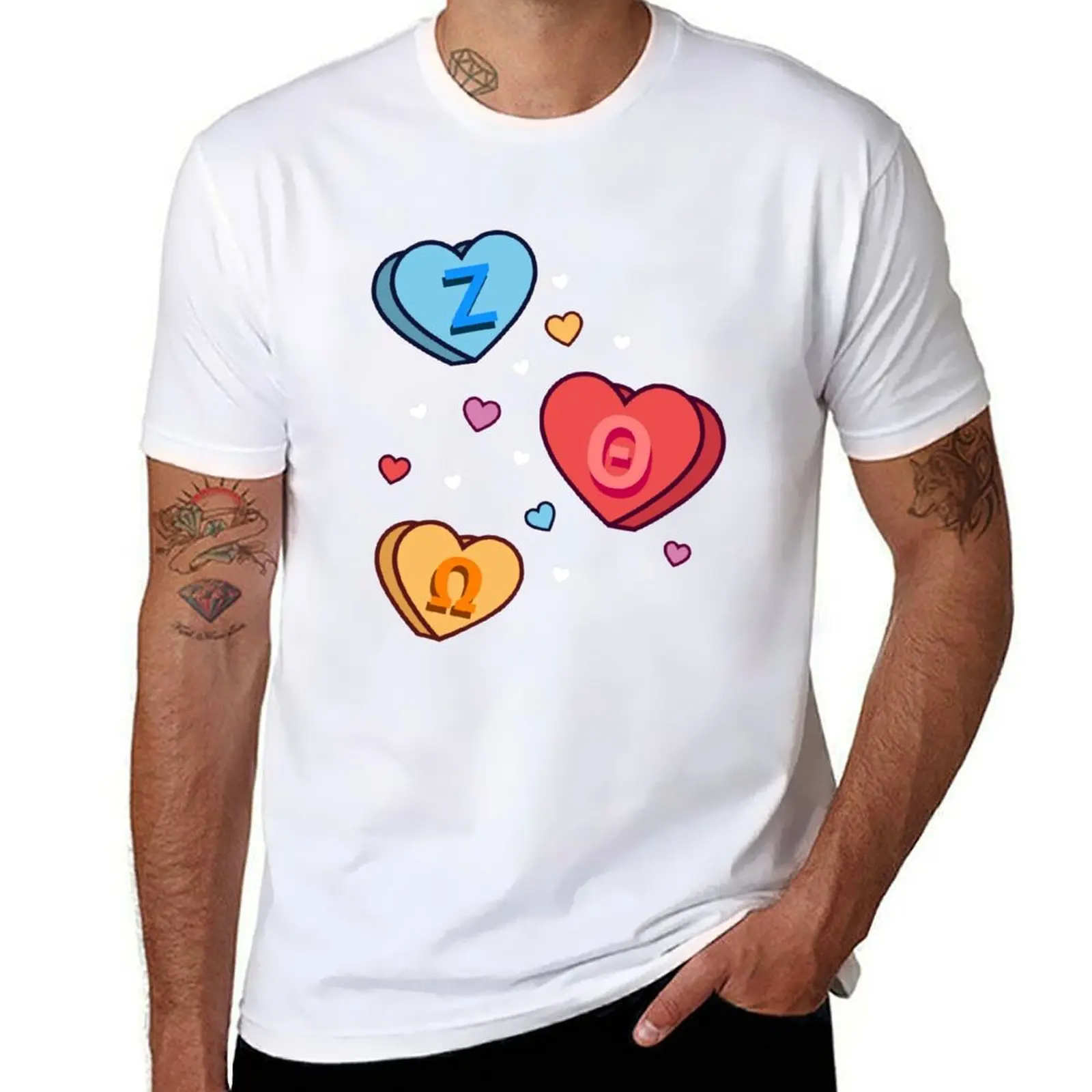 

ZTO Candy Hearts T-shirt shirts graphic tees graphics summer tops mens champion t shirts