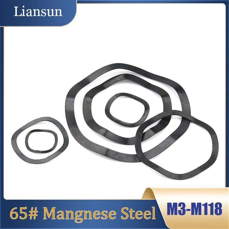 

5-500pcs Wave Washer M3 M4 M5 M6 M8 M10 M12 M14 M16 M19 M21 M24 M27-M118 65# Mangnese Steel Wave Crest Type Gasket Spring Washer
