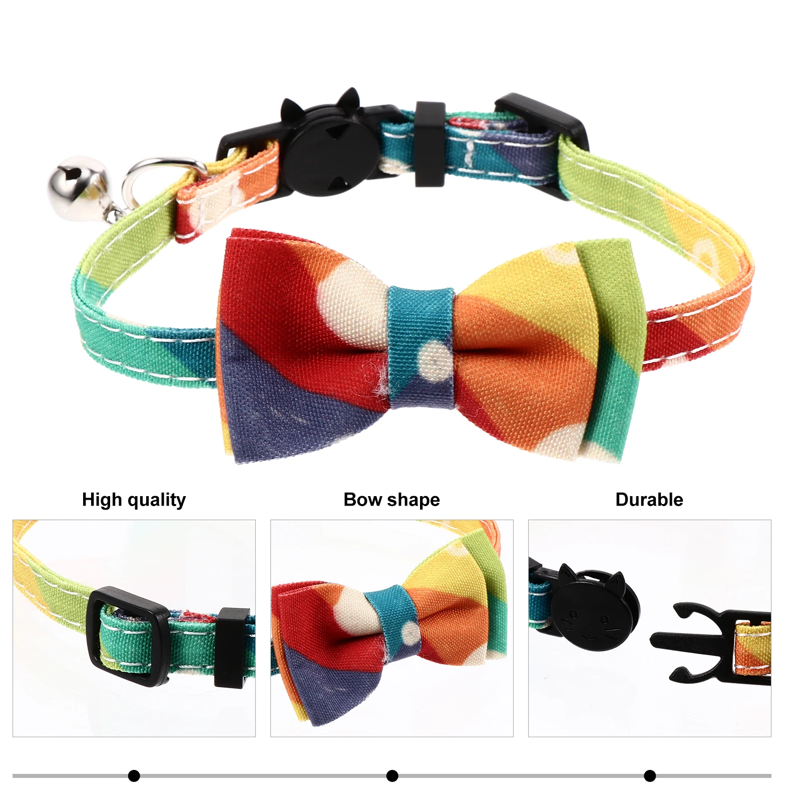 

Kitten Collar Colorful Cat Bowtie Collar Elastic Strap Party Pet Bow Chain Photo Prop Supplies Pet Necklace Cat Neck Decor
