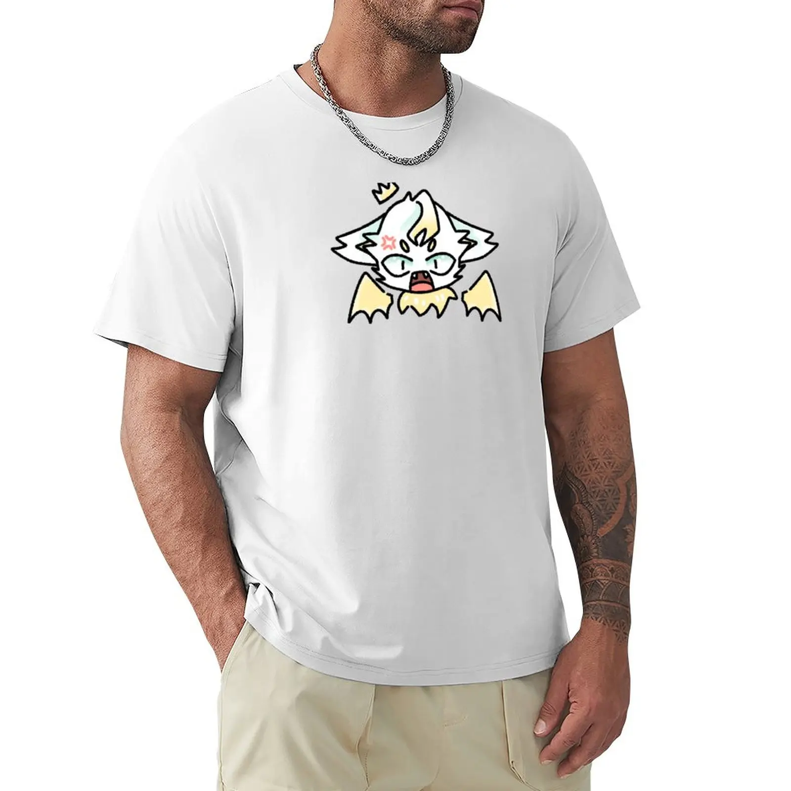 Angry Anime Cat T-shirt summer tops cute clothes vintage clothes mens t shirts pack