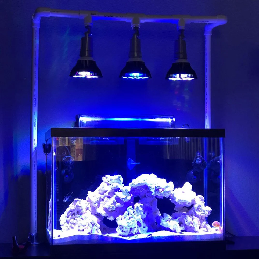 Imagem -06 - Led Aquário Clipe Lâmpada Fish Grow Light Branco Azul Iluminação de Cor uv Plug ue Coral Marine Reef Água Salgada Tartaruga Paisagismo 54w