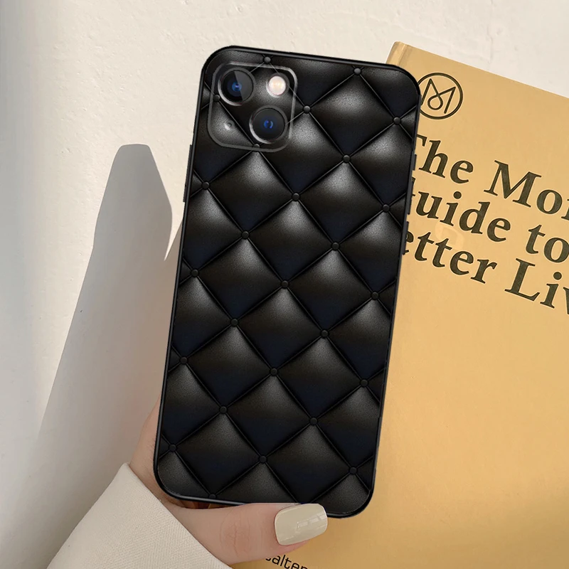 مبطن الملمس أريكة نمط تاج جراب هاتف آيفون 17 16 14 13 12 11 15 برو ماكس mini XR 16e 15 16 Plus 17 الهواء غطاء كامل