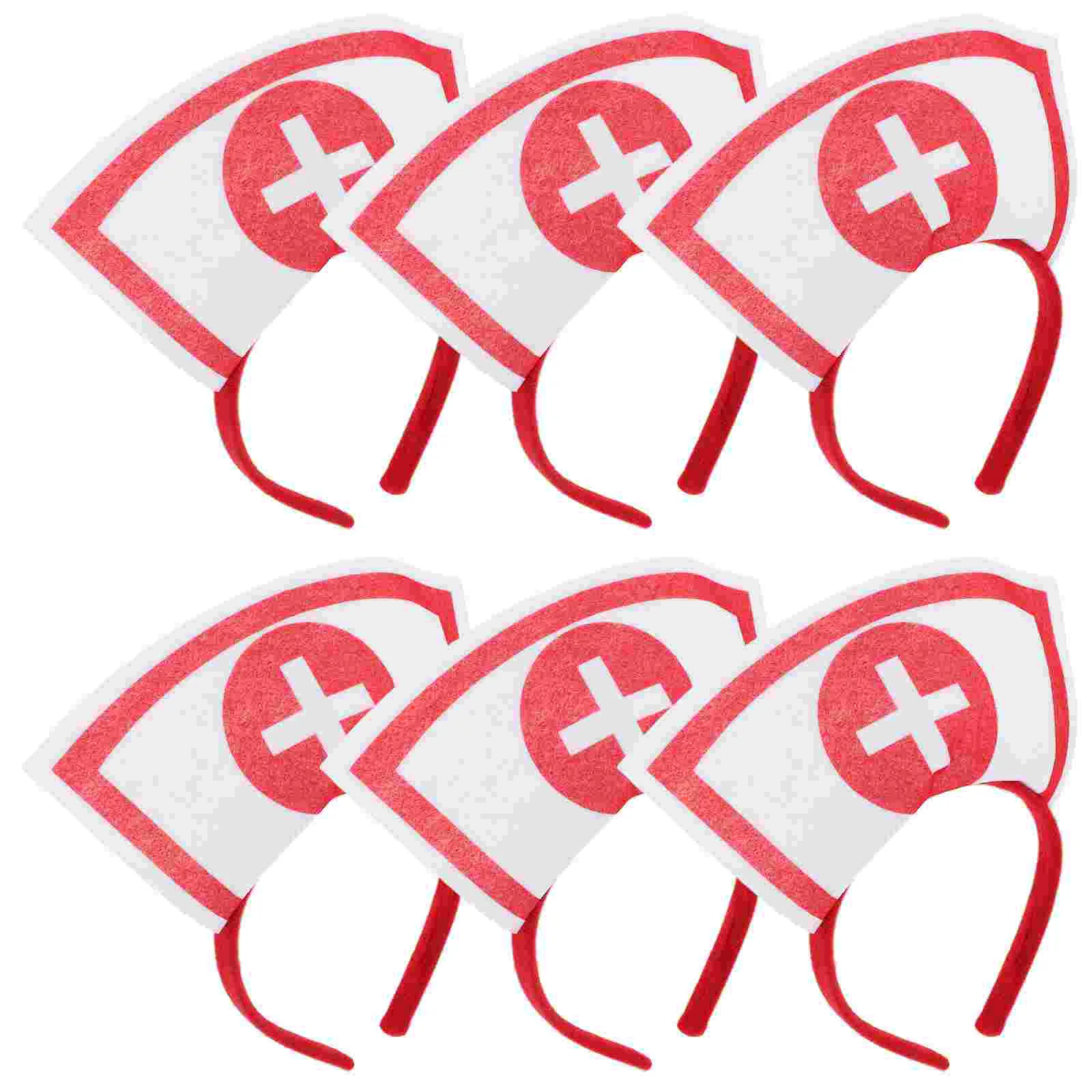 

6 Pcs Halloween Costumes Headband Props Makeup Nurse Accessory Kit Red Headdress Miss