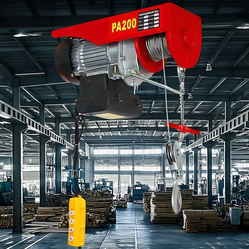 รอกไฟฟ้า 220/661 ปอนด์/100/300 กิโลกรัม 220 โวลต์ แบบพกพา พร้อมสายสลิงเหล็ก สำหรับโรงรถและคลังสินค้า