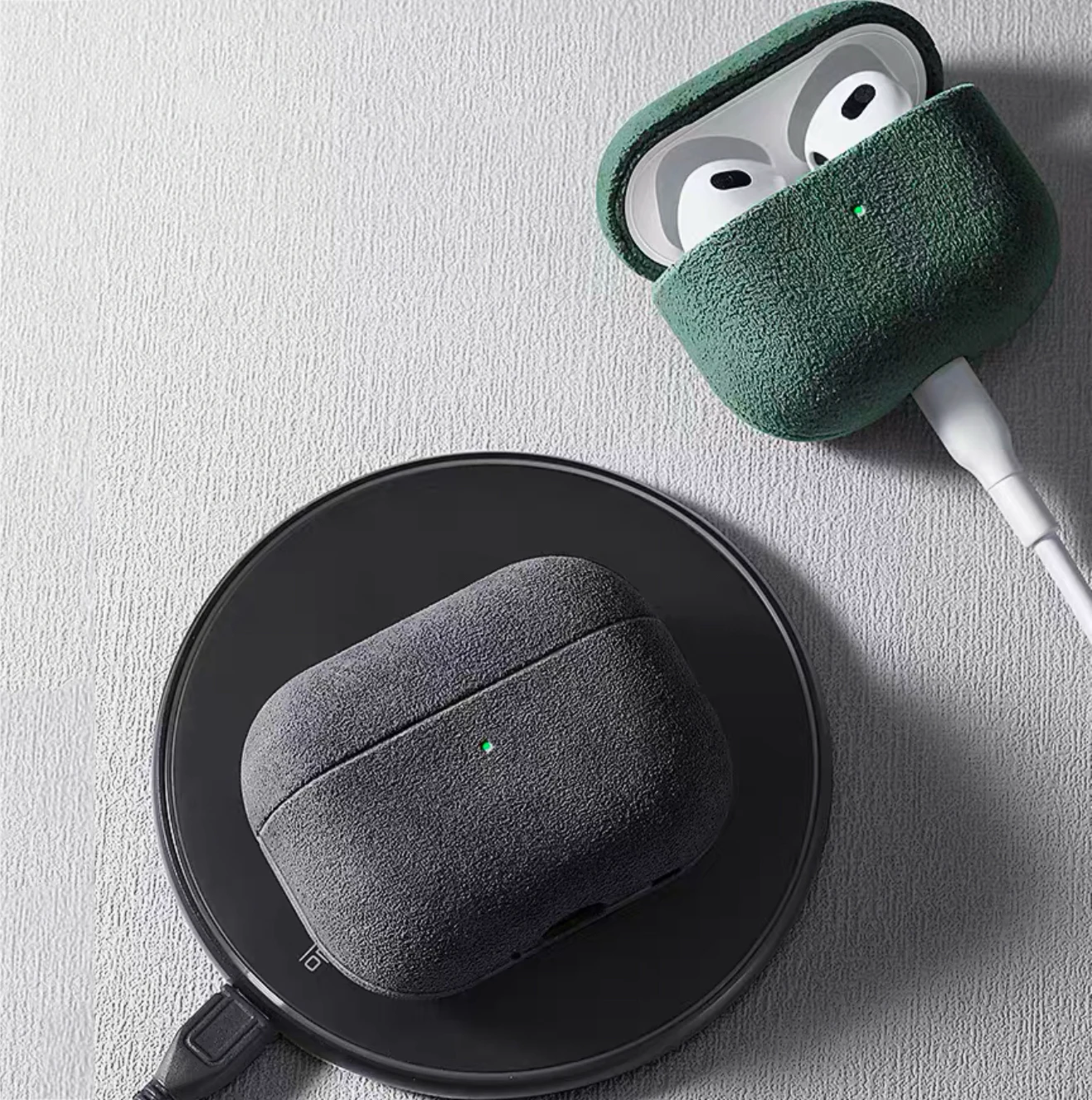 100% 알칸타라 케이스 에어팟 프로 3 프로3 알칸타라 럭셔리 가죽 케이스 애플 에어팟 4 프로 3 2 프로3 얇은 보호 커버