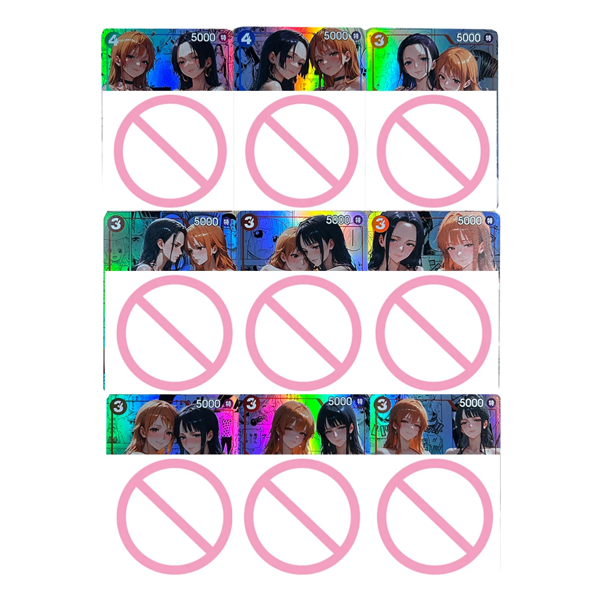 

9 шт./компл. Diy One Piece Opcg Nami Nico Robin Swimsuit Collection Card Color Flash Hancock Nami Two Persons Аниме Card Подарочные игрушки