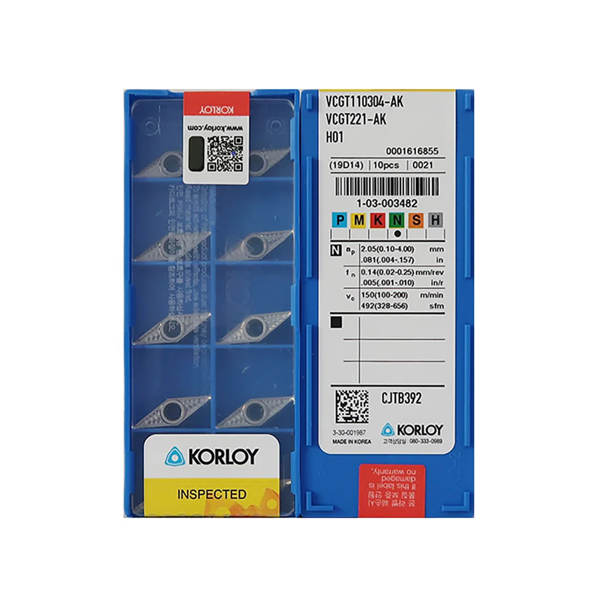

KORLOY 100% Original VCGT VCGT110302 VCGT160402 VCGT160404 VCGT160408 VCGT220530 VCGT110308 Finishing Carbide Turning Inserts