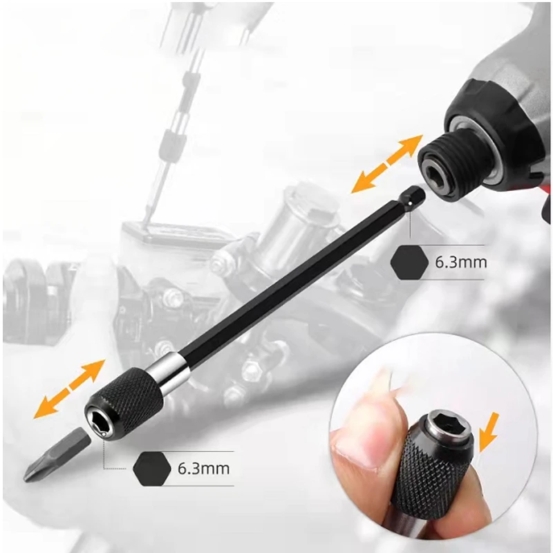 1/4 Inch Hex Shank Quick Release Electric Drill Magnetic Screwdriver Bits Adjustable Extension Rod Holder Bar Shank Power Tools
