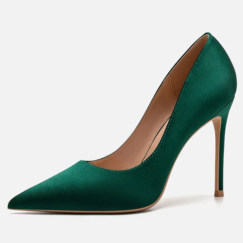 

Высокие каблуки из натуральной кожи с уникальным дизайном, элегантный стиль богини, французский стиль, ультратонкий каблук, атласные рабочие туфли с острым носком