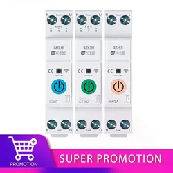 Tuya WIFI Smart Circuit Breaker 63A Din Rail Metering Monitoring Timer Relay for Smart Home Wifi Remote Control Circuit Breaker