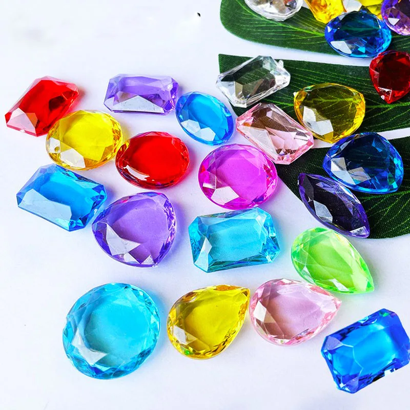 30PCS Boys Girls Multi-Colored Diamond Gems Toy Pirate Treasure Hunt Kids Toys Jewels Jewelry Speelgoed Meisjes Party Favors