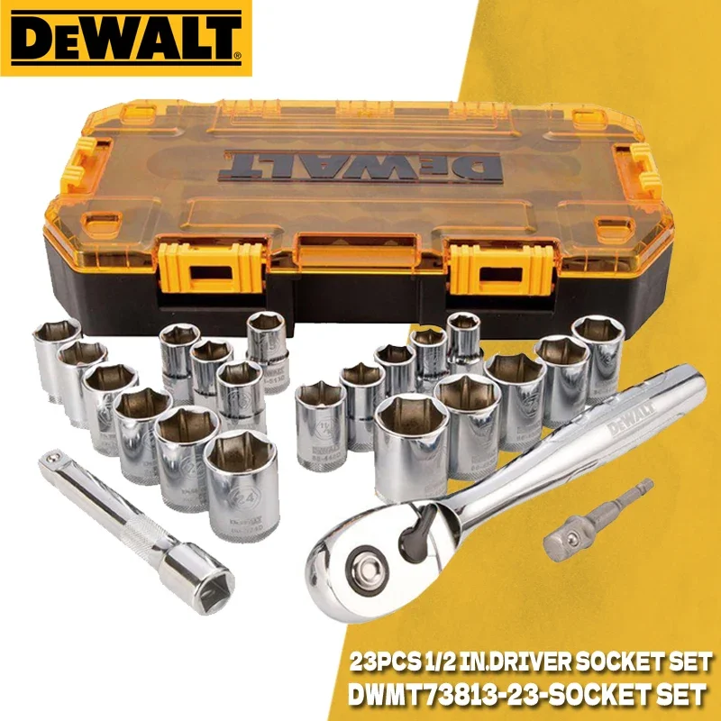 

DEWALT Socket Set DWMT73813 1/2-Inch 23-Piece Combination Drive Socket Set Car Repair Tools Hand Tools