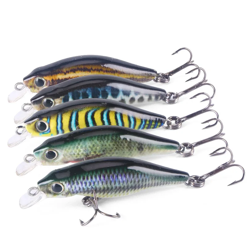 6 Esche Da Pesca Minnow 8.5 Cm/8.7 G – Crankbait Multispecie Per Acqua Dolce E Salata